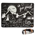 thumbnail image 1 of Manta de camping impresa de 200x150 cm con correa de transporte Alfombrilla de picnic Estera de playa (Negro), 1 of 9