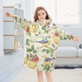 thumbnail image 5 of FORMRS Wearable Blanket Hoodie with Sleeves for Kids Cozy Flannel Sweatshirt, Birds with Strawberries, 5 of 7
