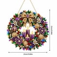 thumbnail image 3 of Christmas Diamond Painting Wreaths For Front Door Hanging Ornament Light Up Pearl Diamond Art Kits For Adults Christmas Decorations For Window Wall Decor(9.84"), 3 of 4