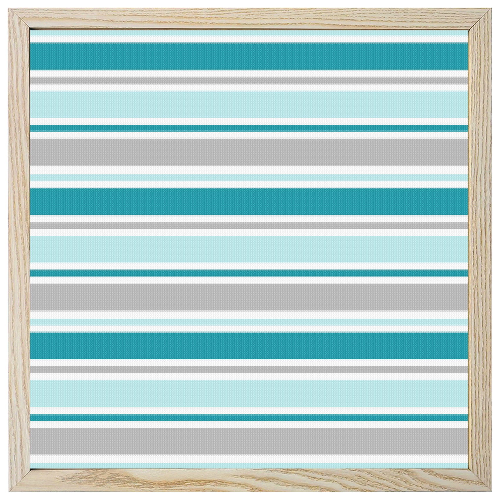 Diamond Painting Kits Turquoise Stripes 5D Diamond Painting Dots Gem Craft Framed Canvas Grey Teal Classic Striped Full Drill Diamond Art Paintings for Living Room Wall Decor 12x12 Inch