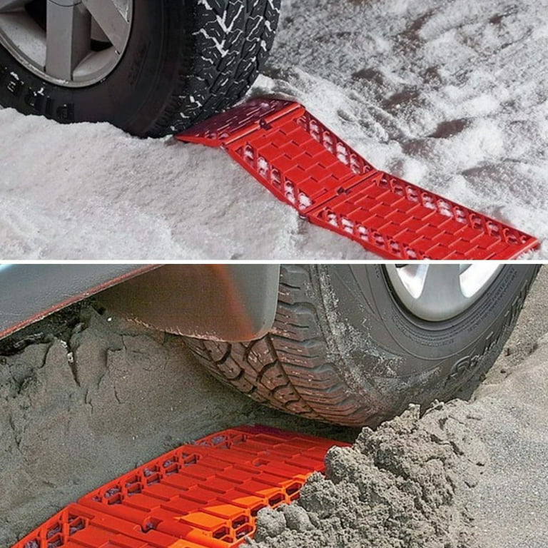DEDC Foldable Car Tire Traction Mat Pad, Winter Tire Tracks Jack Board  Grips, Go Treads Foldable Road Chews Tire Emergency Traction Mats Aid Kit