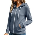 thumbnail image 6 of Tqcoqu Womens Zip Up Hoodies Long Sleeve Y2K Hooded Sweatshirt Women Fashion Zipper Fall Light Jackets with Pocket, 6 of 7