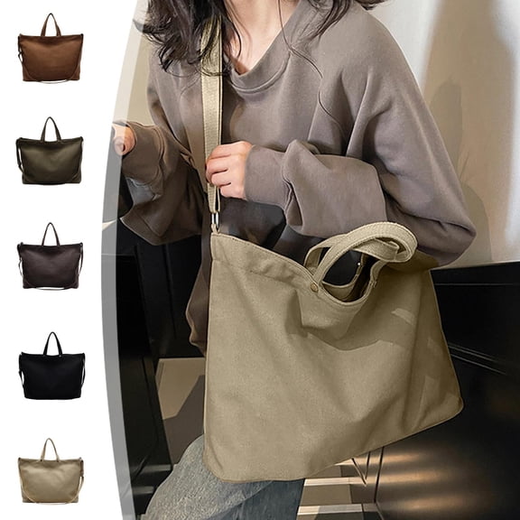 Hyknon Crossbody Bags for Women, Large Capacity Tote Bag with Detachable Shoulder Strap, Shoulder Bag with Adjustable Strap, Lightweight Handbag with Handle for Work Shopping Travel Daily, Green