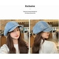 thumbnail image 4 of DOVACKA Clearance Women's Vintage Newsboy Cap 8-Panel Baker Boy Hat Comfort Fit。 Cowboy Deep Blue, 4 of 8