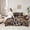 Brown, variant on Feelyou Cheetah Leopard Print Comforter Set 7pcs, Simple Abstract Queen Bedding Sets