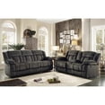 thumbnail image 2 of Pemberly Row 90" Traditional Microfiber Double Reclining Sofa in Chocolate, 2 of 7