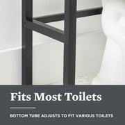 Better Homes & Gardens Jace 3-Shelf over-the-Toilet Storage Shelf with Black Frame and Oak Shelves