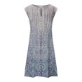 thumbnail image 5 of Mefallenssiah Robes d'Été pour Femmes Imprimé Sans Manches Col Rond Robe à Boutons, 5 of 5