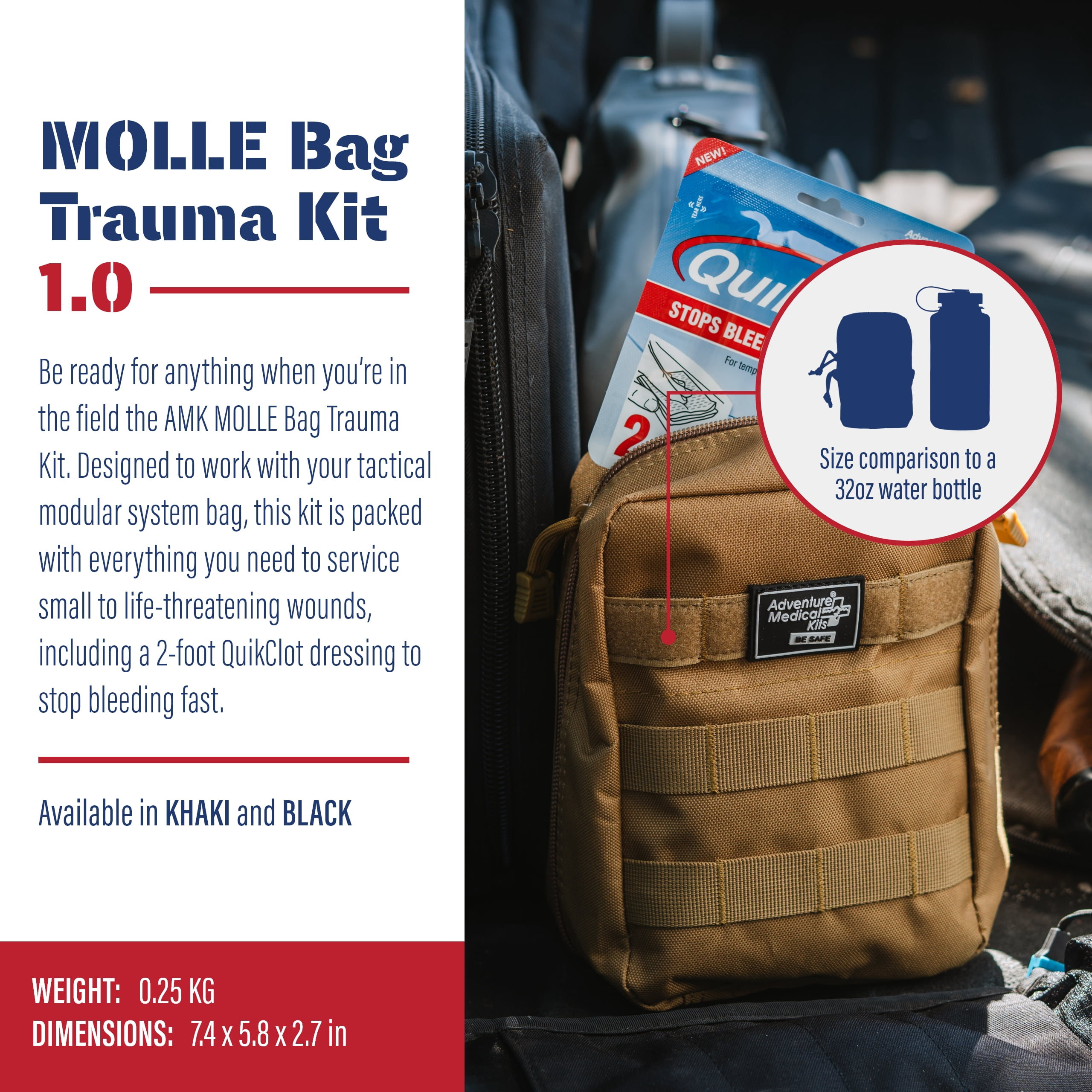 Adventure Medical MOLLE Bag Trauma Kit 1.0 (Khaki Bag)