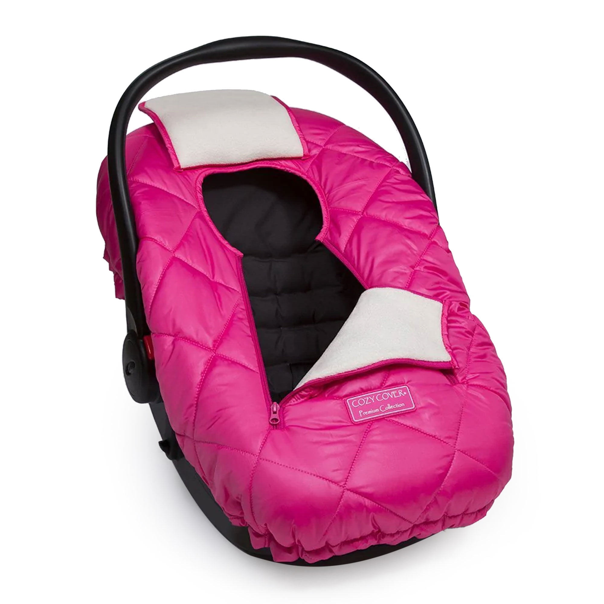 CozyBaby Premium Infant Car Seat Cover w/Dual Zippers & Elastic Edge, Pink