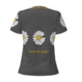 thumbnail image 4 of Naloa Keep Life Simple Daisy Flower Print T-Shirts Short Sleeve V Neck Tees for Women Fashion Tops Trendy Lightweight Soft Casual Summer Outfits Clothes, 4 of 5