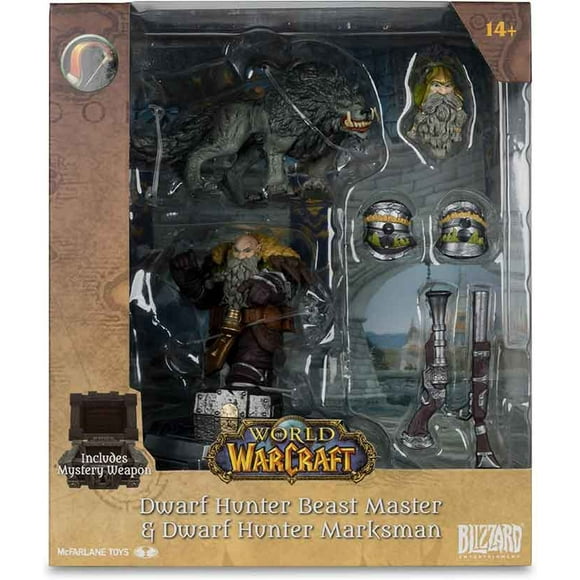 World Of Warcraft Posed 7 Inch Static Figure Wave 2 - Grey Beard Dwarf Hunter Beast Master & Marksman