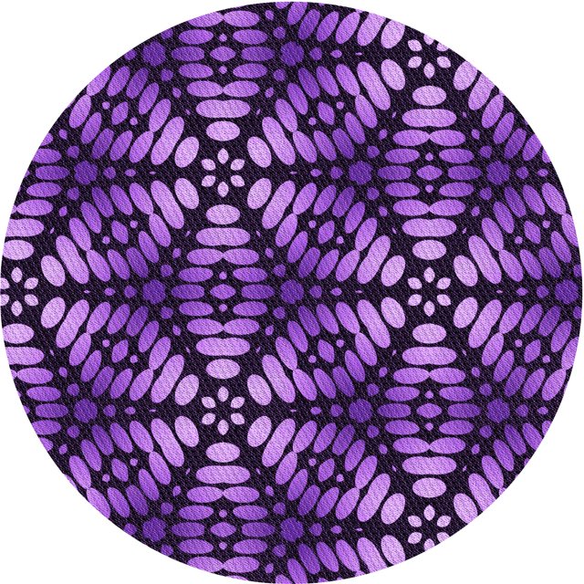 Ahgly Company Tapis Rond Lavable en Machine Intérieur Transitionnel Violet, 5 Pieds Rond