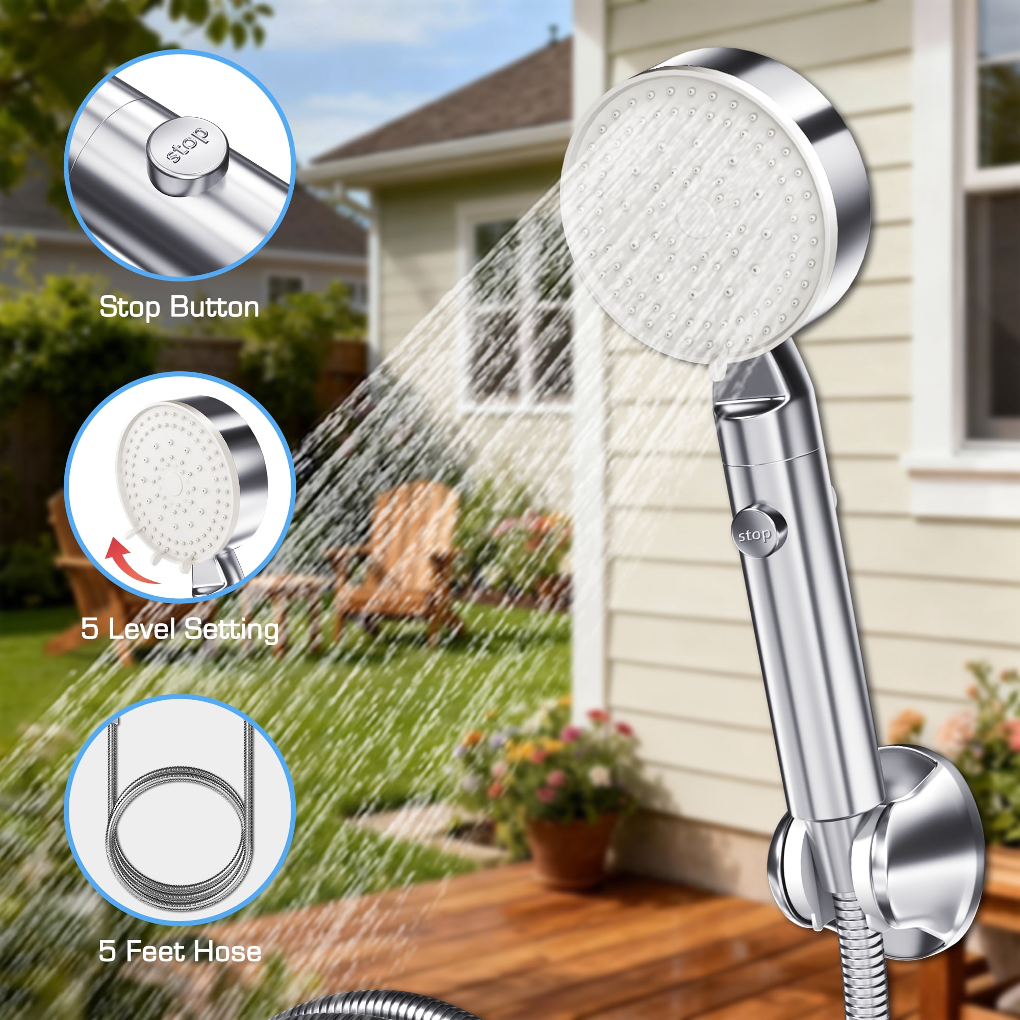 KOXKING 1.58 GPM Portable Propane Hot Tankless Water Heater 6L,With Handle & Overheating Protection, Outdoor Instant Hot Shower for Camping & RV
