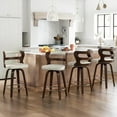 thumbnail image 5 of Dycanpo 26" Counter Height Bar Stools Set of 3, Swivel Counter Stools with Back for Kitchen Island, Light Beige Gray, 5 of 9