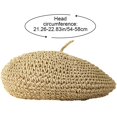 thumbnail image 2 of Byfri Crochet Straw Beret Hat French Artist Style Summer Hat for Women Daily Wear 54-58cm, 2 of 7