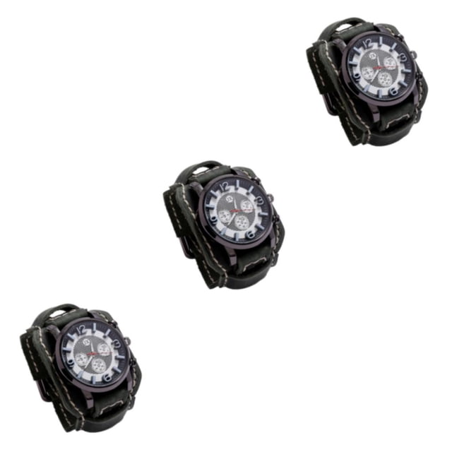 Reloj Retro de Piel Inteprter con Correa Ancha Verde