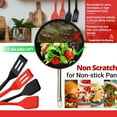 thumbnail image 4 of Juego de mini espátulas de silicona para servir Brownie flexible, antiadherente, resistente al calor, espátulas de cocina para huevos, crepé, filete, pizza, utensilios de cocina (rojo,, 4 of 5