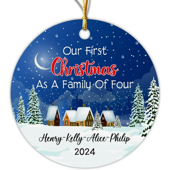 Moon First Christmas Ornament 2025, Baby's 1st Xmas Ornament for Newborn Babies, Personalized for Baby, Customized Name & Year Baby Hanging Christmas Tree Decorations Holiday Present nztUar