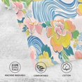 thumbnail image 5 of Yayeee 100% Cotton Hand Towels for Bathroom 16" x 28" Soft Absorbent Kitchen Towel, Blue Floral Wave, 5 of 7