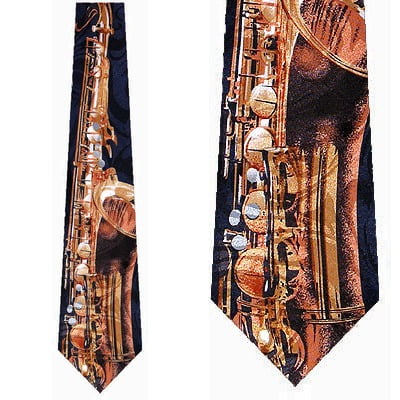 - Giant Saxophone (Navy) Necktie Mens Tie