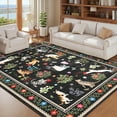 thumbnail image 5 of Garvee 4'x6' Floral Area Rug Animal Cat Carpet, Washable Boho Rugs Non Slip Low Pile Soft Indoor Floor Mat for Living Room Bedroom Dining Room, Black, 5 of 10