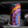 thumbnail image 3 of 20oz Colorful Tie Dye Peacock Mandala Pattern Skinny Tumblers Stainless Steel Tumbler with Lid and Straw,Vacuum Insulated Double Wall Travel Tumbler Cups with Cleaning Brush for Coffee,Tea, 3 of 6