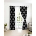 thumbnail image 4 of Fsddascl Black Boho Geometric Blackout Curtains for Bedroom/Living Room, Thermal Insulated Kitchen Curtains, Retro Simple Ethnic Abstract Motifs Grommet Darkening Window Treatment Drapes 42"x84"x2, 4 of 8