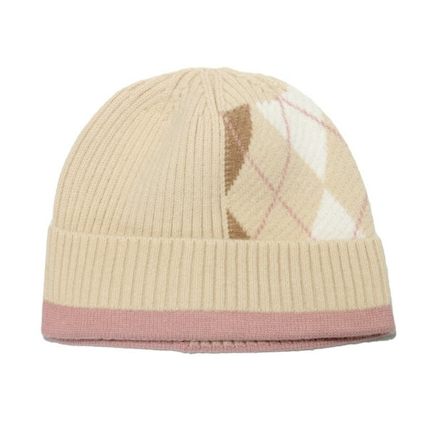Gorro de pescador corto con puños de punto de lana para hombres y mujeres, gorros cálidos de invierno