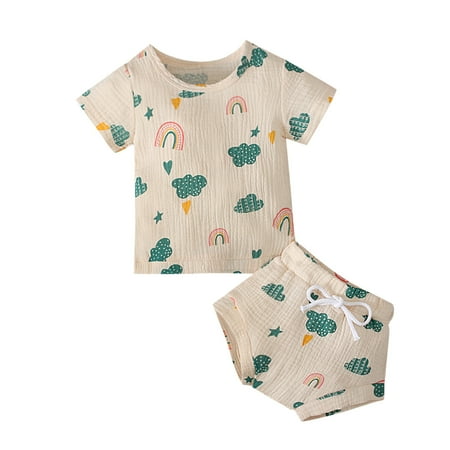 

ZHAGHMIN Cute Girl Beach Outfit Toddler Girls Boys Short Sleeve Summer Print T Shirt Tops Shorts Casual Clothes Outfits Set 3Y Baby Bundle Set 4 Month Baby Girl Clothes 6 Month Birthday Outfit Girl