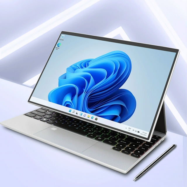 Portable Convertible 2 en 1, Écran Tactile HD de 14 Pouces, Processeur Quadricœur N5105 jusqu'à 2,9 GHz, 16 Go DDR4, Wi-Fi 2,4 G/5 G, BT 4.2, Lecteur d'Empreintes Digitales, Rétroéclairage RVB
