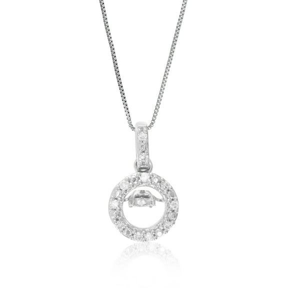 Vir Jewels 1/10 CTTW Lab Grown Diamond Pendant Necklace in Sterling Silver with Chain For Women