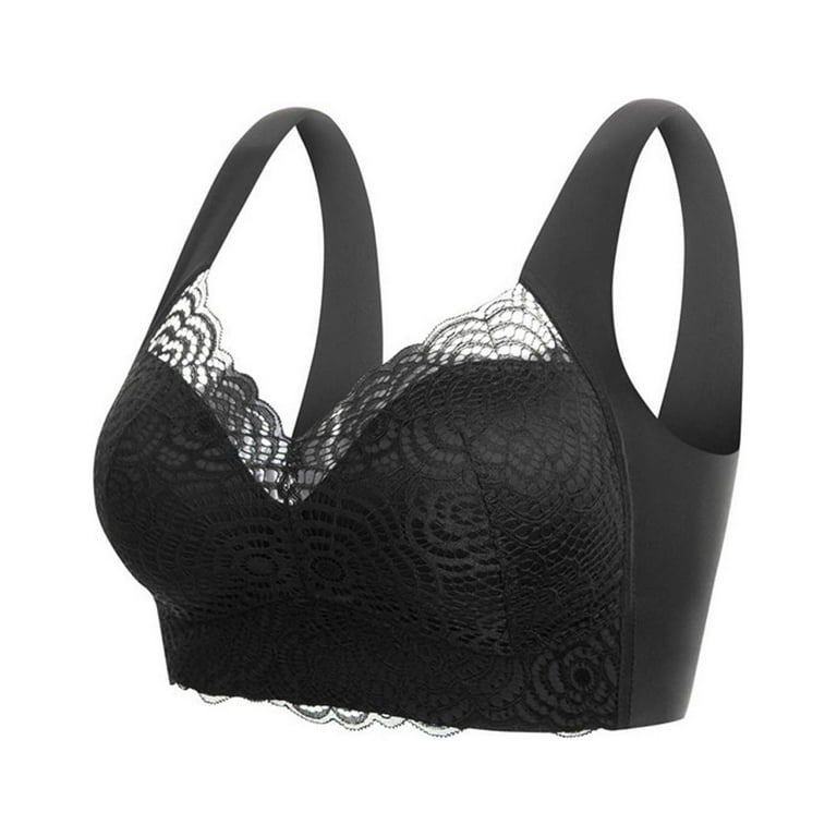 SELONE Everyday Bras for Women Push Up No Underwire Plus Size Lace for  Sagging Breasts Breathable Ladies Traceless No Steel Ring Gathering Nursing