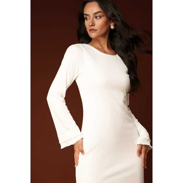 Vestido largo con mangas acampanadas Dress Viaya para mujer