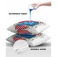 thumbnail image 4 of Pack of 2 Outdoor Pillow Covers, Independence Day USA Flag Love Eucalyptus Leaves Waterproof Square Throw Pillowcase Cushion Decorative Pillow Covers for Couch Patio Tent, 20x20 in, 4 of 6
