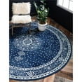 thumbnail image 2 of Unique Loom Bromley Traditional Border Rug 3' x 3' Round Navy Blue/Ivory, 2 of 2