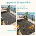 thumbnail image 6 of Wonnitar Outdoor Rugs Waterproof 5'x8' Reversible Plastic Straw Rug, Modern Rainbow Outside Carpet for RV Patio Deck Porch Balcony Picnic Camping Beach, Black&Brown-Rainbow, 6 of 10