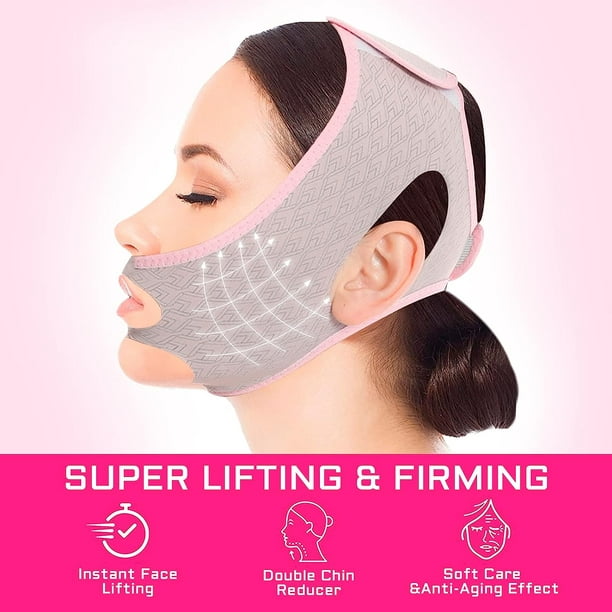 Beauty Face Sculpting Sleep Mask, V Line Lifting Face-belt Chin Strap,  Double Chin Reducer for Women and Men Tightening（2PCS） 