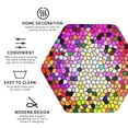 thumbnail image 4 of Balery 6 Pcs Colorful Tie Dye Stained Glass 3leather Coasters Set, Drink Table Cup Coasters For Living Room Kitchen Coffee Decor, 4 of 9