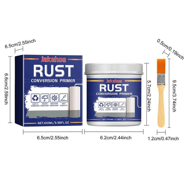 Vwrxbz Rust Converter Basecoat 100ml Iron Door Metal Stair Railing Anti Rust Primer Protective Coating