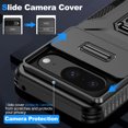 thumbnail image 5 of JTCASES for Google Pixel 8A Case, Slide Window + Adjustable Ring Kickstand + Magnetic Car Mount Drop Protection Anti-slip Shockproof Bumper Rugged Shell, Black, 5 of 8
