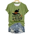 thumbnail image 4 of HCURIBAD Shirts for Women, Women's Casual Letter Printed Round Neck Short Sleeve Top Halloween Witch T Shirt, Womens Graphic Tees, Halloween Shirts for Women 1PC T-Shirt Green S, 4 of 4