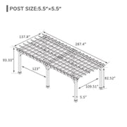 VEIKOUS 24' x 12' Outdoor Cedar Wood Pergola, Pergola Grape Trellis for Climbing Plant W/ Ground Stakes for Garden & Deck