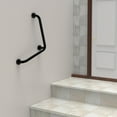 thumbnail image 7 of Angled Grab Bar - 16x16 Inch Stainless Steel Knurled Toilet Handles Wall Mounted Bathroom Handicap Safety Rails for Elderly Injured Balance Support, L-shaped Matte Black Grab Bar for Shower, 7 of 7