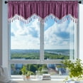 thumbnail image 6 of Viflosae Curtains for Bedroom with Tassel Elegant Fringed Window Curtains Patterned Rod Panels Stylish Short Drapes Boho Curtains Summer Decorations for Windows, 6 of 7
