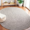 thumbnail image 2 of SAFAVIEH Braided Gino Distressed Machine Washable Reversible Area Rug, Grey/Ivory, 5' x 8' Oval, 2 of 9
