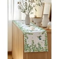 thumbnail image 5 of Table Runner 108 Inches Long for Kitchen Dining, Spring Botanical Dresser Scarf Farmhouse, Dining Table Decorations for Wedding/Parties, Watercolor Leaves Flowers Birds Country 13 x 108 In, 5 of 8