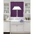 thumbnail image 3 of Purple Burlap Texture Swag Curtains for Living Room/Bedroom Windows, Farmhouse Vintage Purple Kitchen Curtains and Valances Set 36 Inch Length, Light Filtering Swags Valance Curtain Panels, 3 of 5