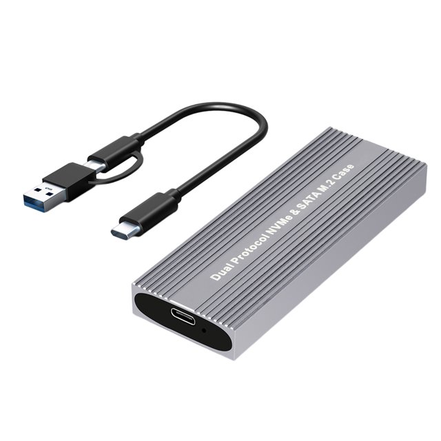 Ssd Caso Caja de disco duro de doble protocolo SSD Case para M.2 SATA NVME 2230/2242/2260/2280 SSD