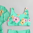 thumbnail image 6 of Xudanell 5-16T Girls 3 Piece Bikini Swimsuit Quick Dry Bathing Suit with Kimono Cover Up (Green, 6-7 Years), 6 of 8